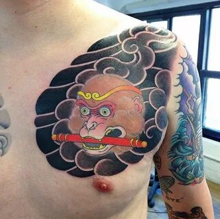 Japanese monkey tattoo done by our guest artist Makoto Horim