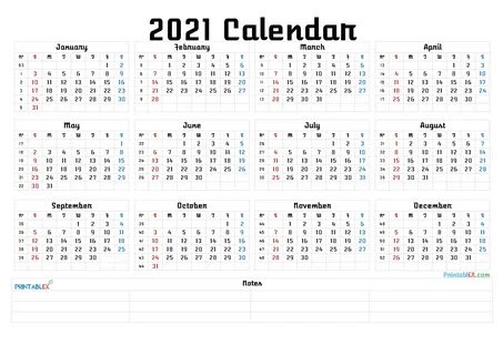 Free Printable 2021 Calendar By Month - 21ytw106