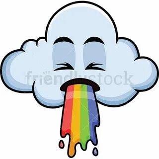 Vomiting Rainbow Emoji Cartoon Vector Clipart - FriendlyStoc