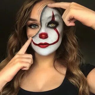 Pulled back skin Pennywise clown makeup Inspired by the IT m