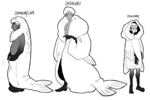 #DRAWINGS AND FEELS, more selkie boy doodles and their pelt 