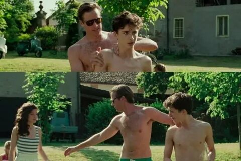 Timothée Chalamet and Armie Hammer, naked chest in 'Call Me 