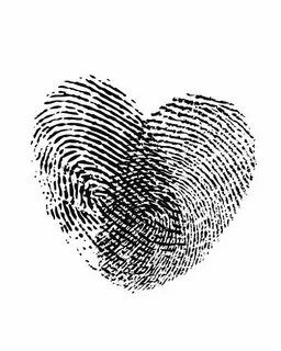 Fingerprint Heart Black and White Love Art Be Mine Etsy Whit