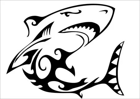 Mako Shark clipart tribal - Pencil and in color mako shark c