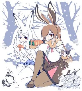 Safebooru - 2girls animal ears arctic hare (kemono friends) 