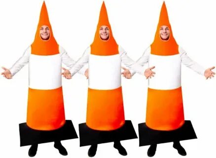 Men PACK OF ROAD TRAFFIC CONE COSTUME STAG DO NIGHT MENS FUN