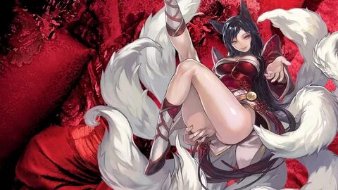 Wallpaper : Video game, anime, merah, Liga legenda, Ahri Lea