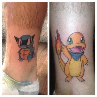 Squirtle and Charmander tattoos. Pokemon tattoo, Charmander 