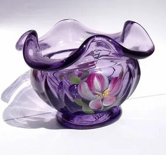 Fenton Purple HP Glass Rose Bowl Fenton glassware, Fenton gl