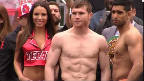 Canelo Alvarez vs Amir Khan full weigh in. Canelo vs Khan HB