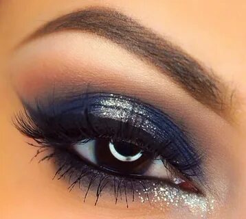 Makeup ideas for game day Eye makeup blue dress, Glitter eye