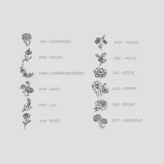 Birth Flowers - Enamel Pin Birth flower tattoos, Tiny tattoo