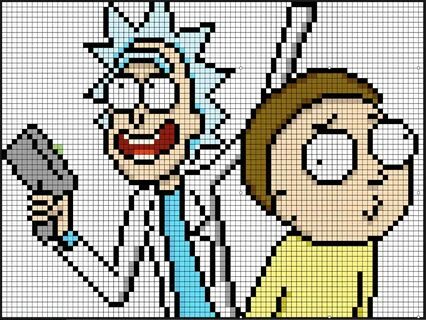 Rick and Morty in Perler Beads! A pixel art piece and patter