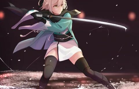 Обои girl, sword, game, anime, katana, ken, blade, blonde, w