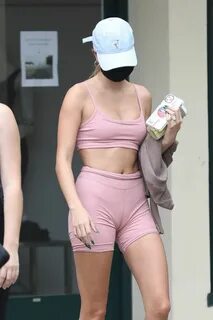HAILEY BIEBER in Tights Out and About in West Hollywood 10/2