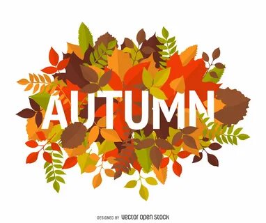 Autumn sign with leaves - Free Vector Autumn illustration, F