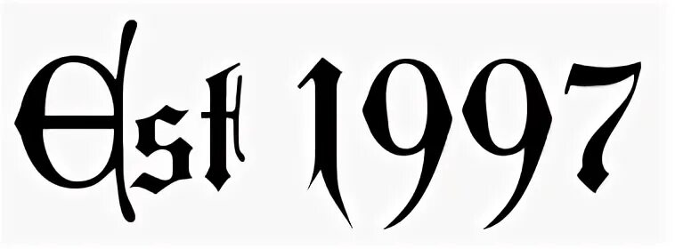 "Est 1997" - tattoo script, download free scetch