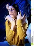 Woma Suffering Abuse from Man Domestic Violence Stock Image 