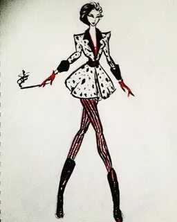 Cruella de Vil Fashion Sketch by Marco Vargas IG: marco_vg i
