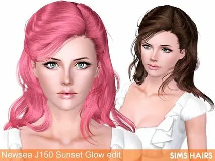 Newsea’s J150 Sunset Glow hairstyle retexture by Sims Hairs 