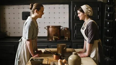 The kitchen maids, Daisy and Ivy, square off. Downton Abbey 