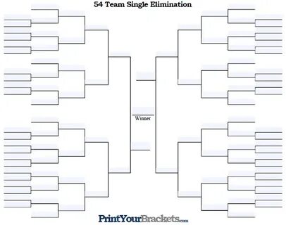 Fillable 54 Team Tourney Bracket - Editable Bracket