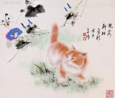 Poemas del río Wang: Chinese cats Cat painting, Painting ill