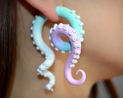 Octopus Gauges Fairy Kei Tentacle Earrings Ear Piercings Men
