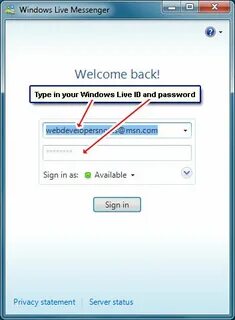 Hotmail messenger sign in - check email