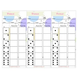 Play Bunco with these free printable Score Cards, Tally Shee