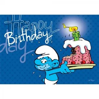 Happy Birthday 15x10cm Postcard The Smurfs Collectibles Coll