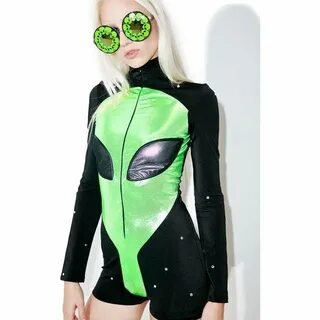 Alien Rave Costume (71 AUD) ❤ liked on Polyvore featuring co