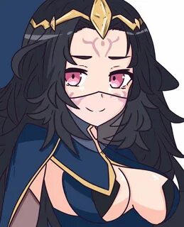 Safebooru - 1girl black hair breasts circlet closed mouth fa