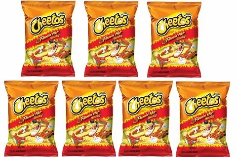 Cheetos Crunchy Flamin' Hot Cheese Flavored Snacks Pack of 7