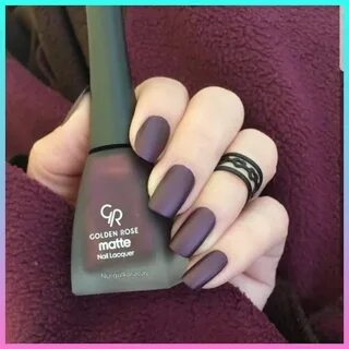 @STYLESTONED Simple burgundy manicure / matte nails / ring /