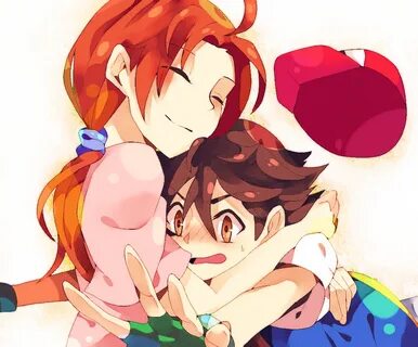 Safebooru - 1boy 1girl ash ketchum (pokemon) blush brown eye