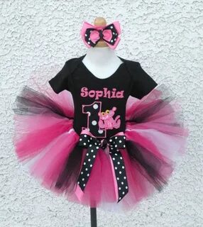 Personalized Embroidered Black Pink Pink Panther Birthday Tu