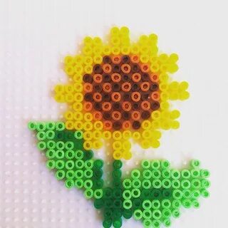 Sunflower hama mini beads by hadavedre . Crafts - Perler Bea
