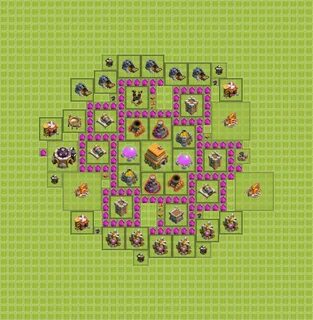 Trophy (Defense) Base TH6 - Clash of Clans - Town Hall Level