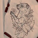Otter tattoo Otter tattoo, Tattoo drawings, Drawings