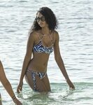 Chanel Iman in Bikini on the Beach in Barbados 8/3/2016 * Ce