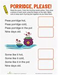 Peas Porridge Hot Worksheet Education.com Kids poems, Kinder