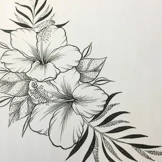 Tattoo number 3 Flower tattoo drawings, Tropical flower tatt