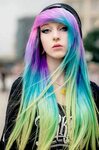 super cool blue green and pink hair. I love this so much. I 