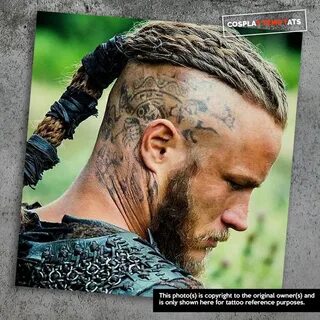 Ragnar Lothbrok Tatouages temporaires Temp Tat Vikings Head 