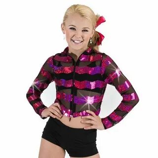 Girls Zig Zag Sequin Mesh Jacket Girls fashion clothes, Danc