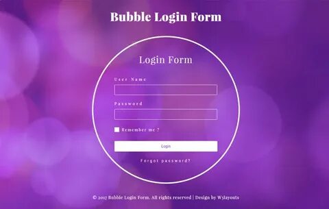 Bubble Login Form a Flat Responsive Widget Template
