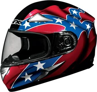 AFX FX-90 Rebel Flag Full Face Motorcycle Helmet - Black