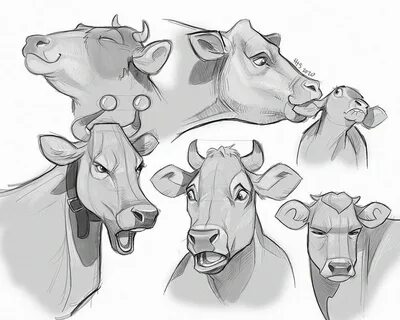 Vixiearts on Twitter: "Some cow-studies I made recently 🐄. "