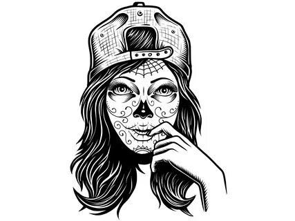 girl sugar skull svgpng geotv Drawing & Illustration Art & C